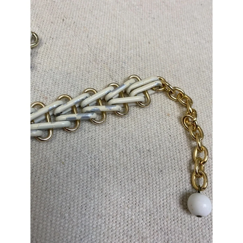 Vintage gold and white choker and earring set